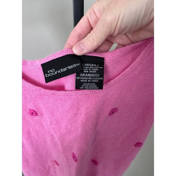 No Boundaries 90s Vintage Knitted Pink Tank Top Womens - Picture 2 of 3